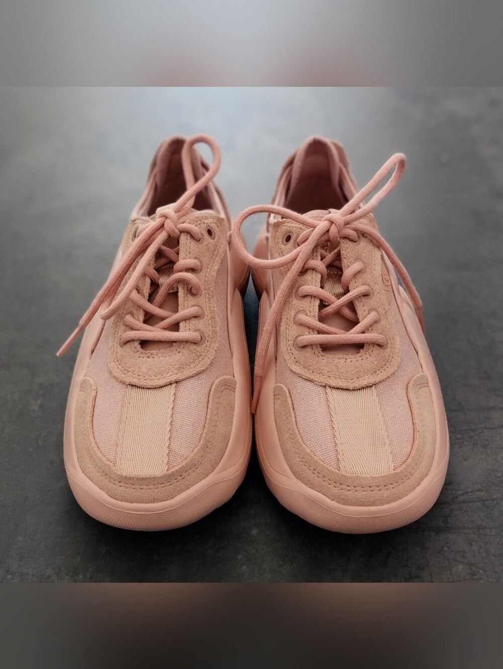 Women’s Casual Lace-Up Sneakers in Blush Pink